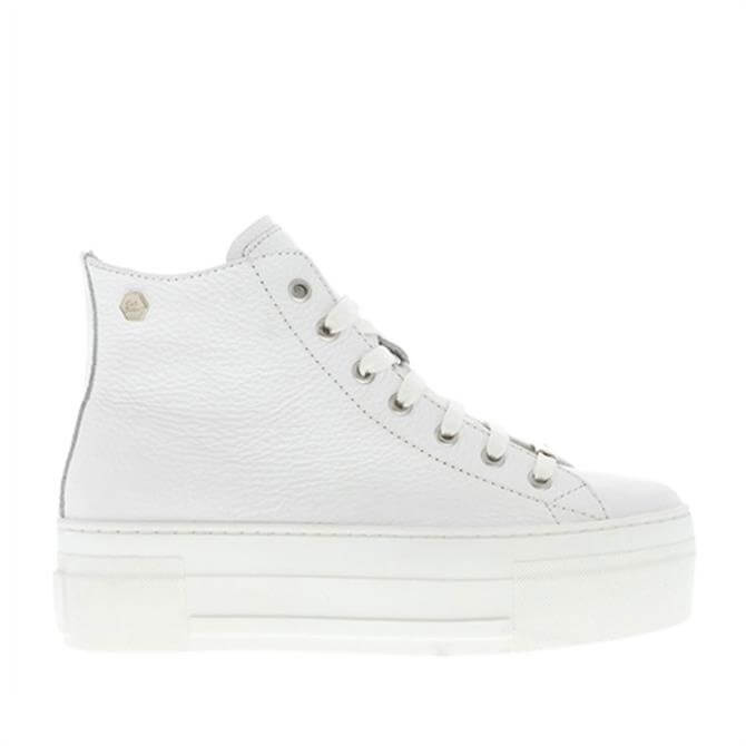 Carl Scarpa Roz White Leather High Top Trainers